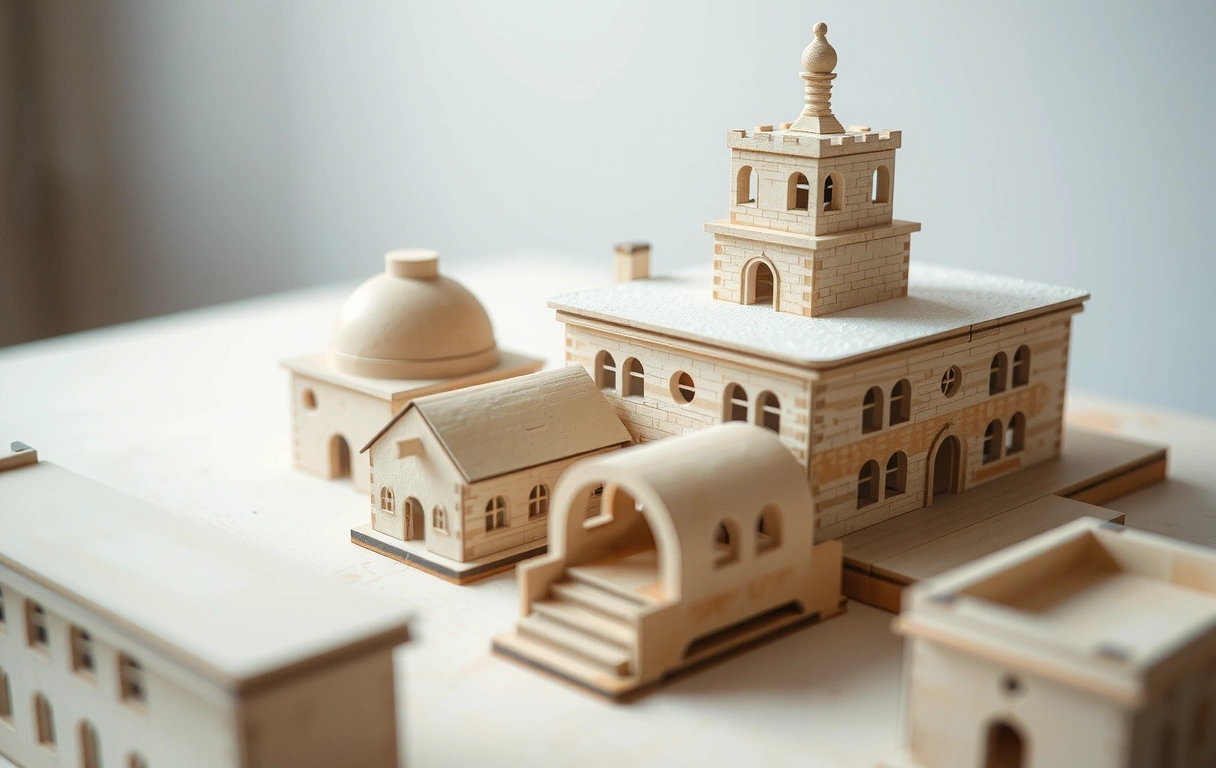 Estructura de madera balsa representando datos