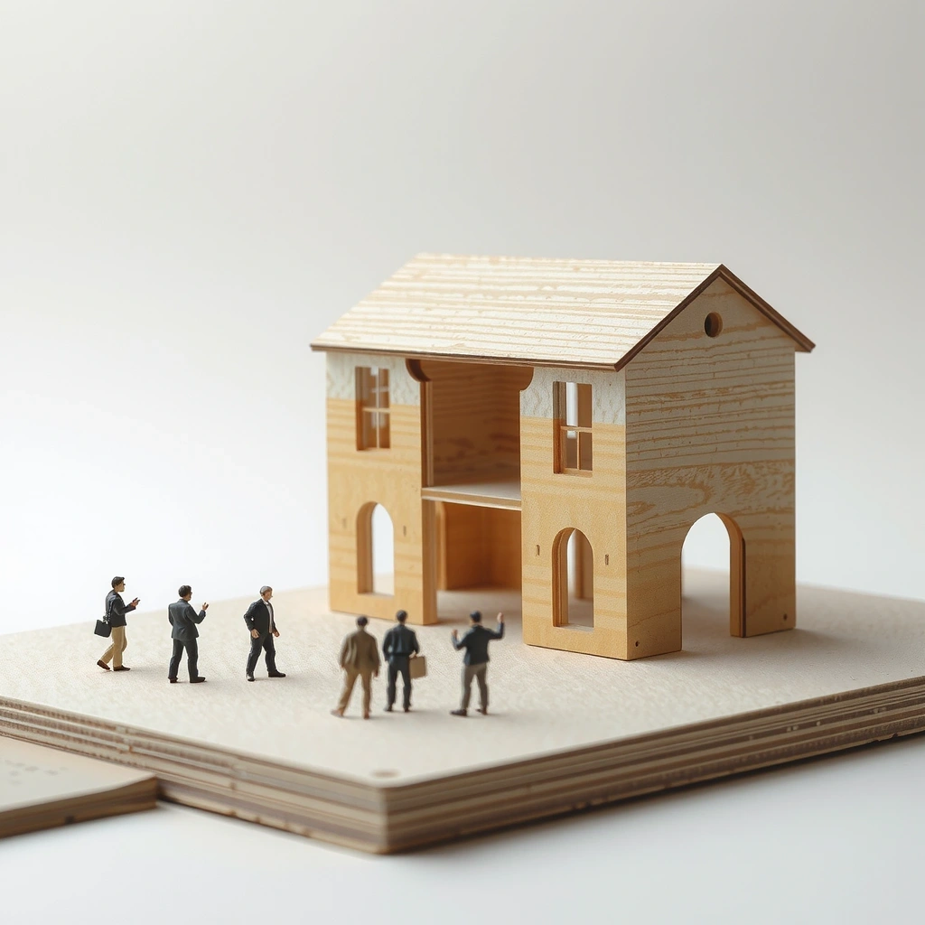 Estructura de balsa fragmentada representando una página no encontrada